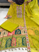 Pista Shanti Chinon Anarkali Kurti Palazzo Set with Chiffon Dupatta
