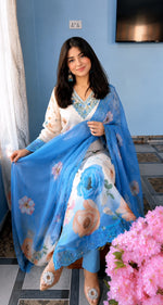 Soft Cotton Chinon Designer 3 Piece Suit Set with Dupatta