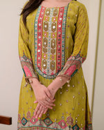 Pista Shanti Chinon Anarkali Kurti Palazzo Set with Chiffon Dupatta
