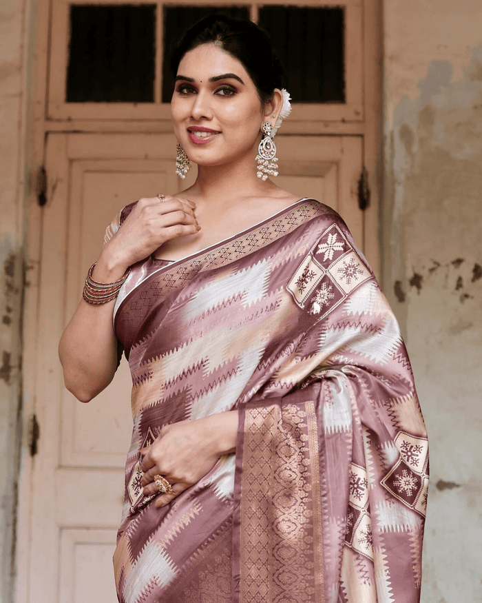 Adorable Multi Colored Jacquard Silk Saree