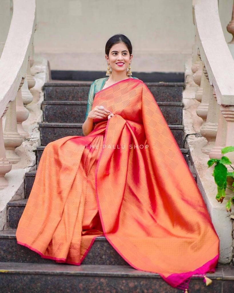 Attractive Red Soft Silk Saree With Pretty Blouse Piece - Ibis Fab