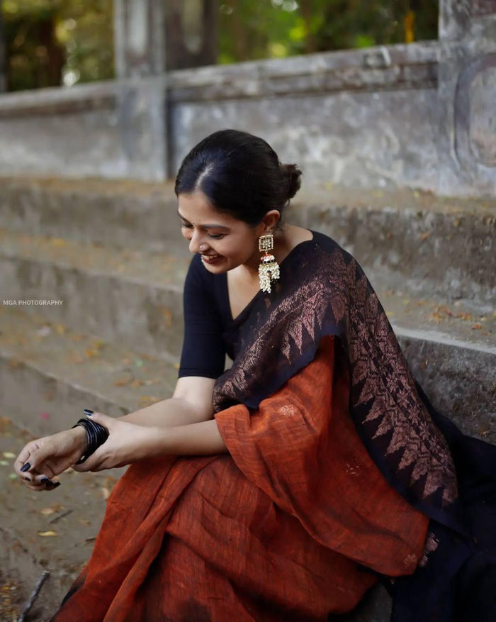 Banarasi Soft Silk Saree With Zari Weaving Work