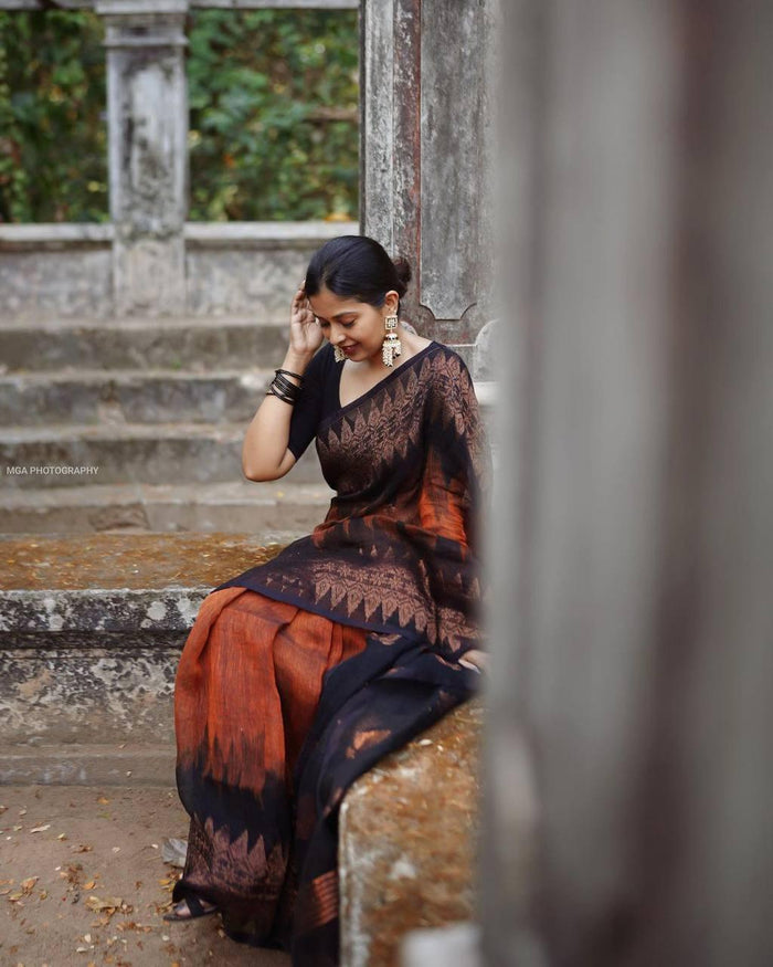 Banarasi Soft Silk Saree With Zari Weaving Work