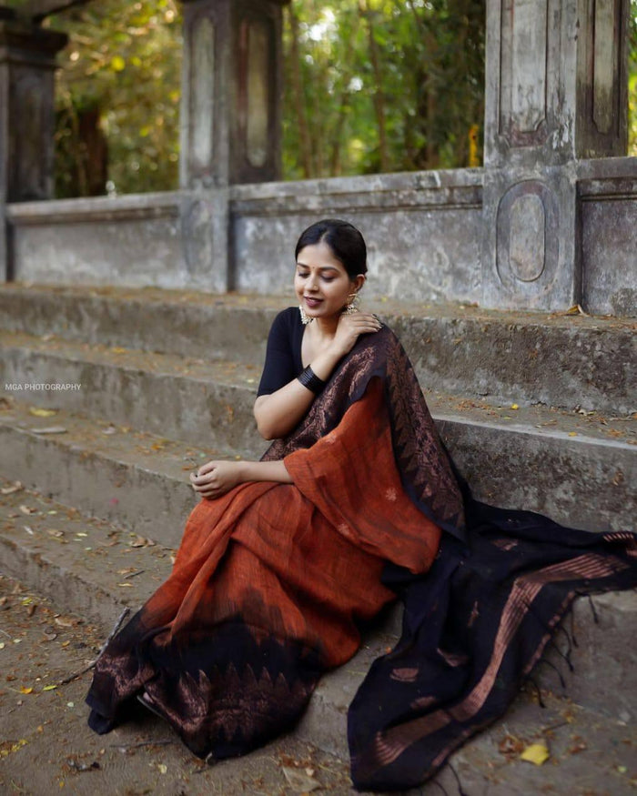 Banarasi Soft Silk Saree With Zari Weaving Work