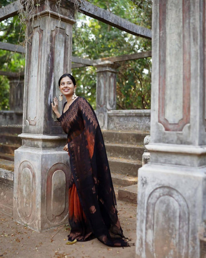 Banarasi Soft Silk Saree With Zari Weaving Work