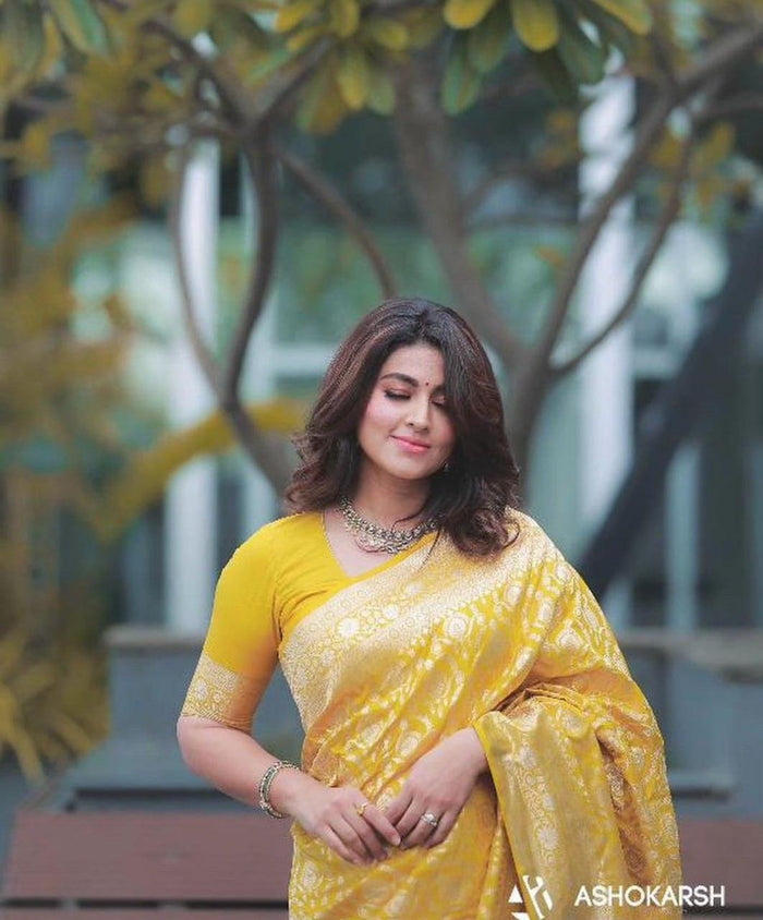 Beautiful Zari Work In the Form Of Traditional Motifs Beautiful Saree