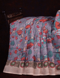 Blissful Purple Colored Cotton Linen Designer Printed Saree