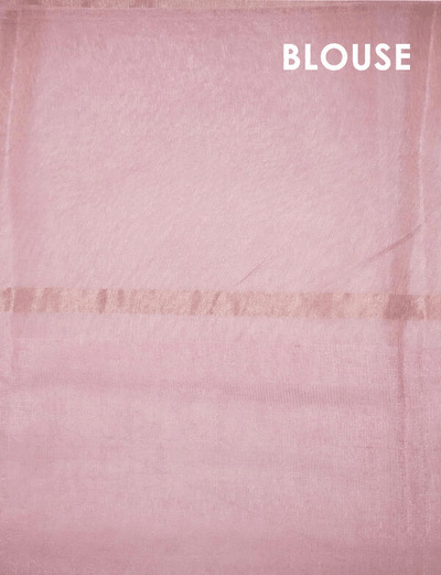 Desirable Baby Pink Colored Cotton Linen Designer Printed Saree - Ibis Fab