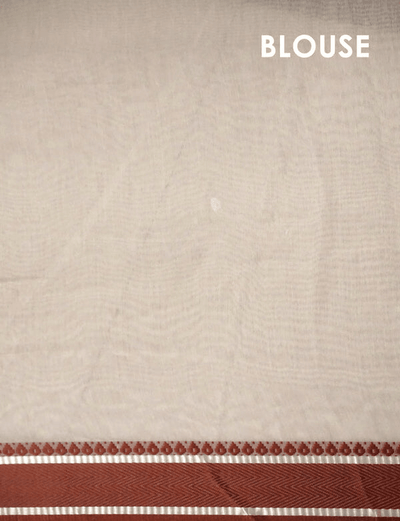 Desiring White Colored Cotton Linen Designer Printed Saree - Ibis Fab