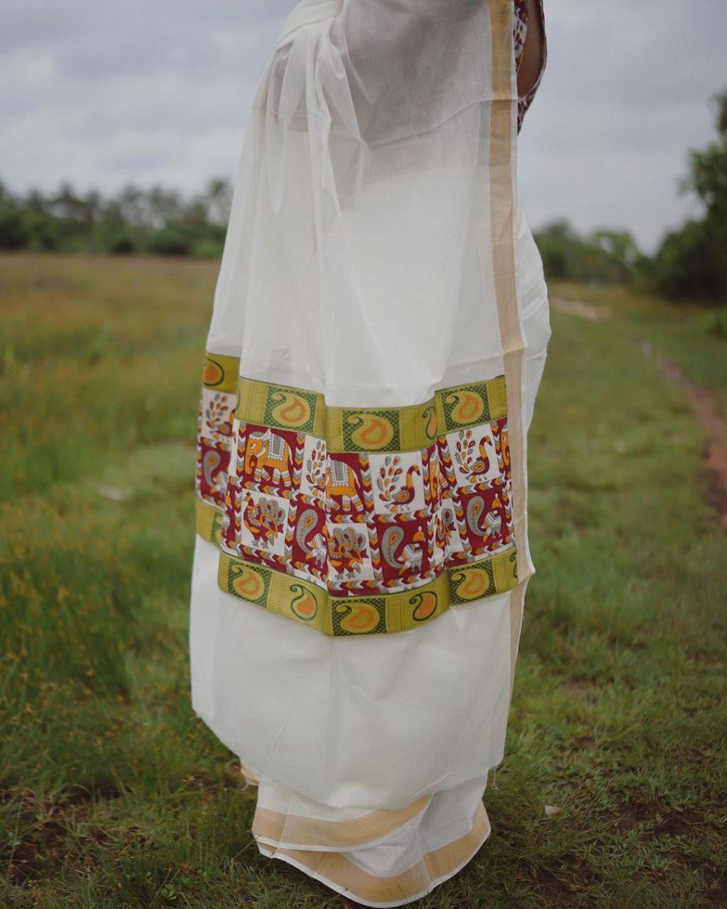 estival Saree in White Soft Linen Silk With Wooven Pallu and Blouse - Ibis Fab