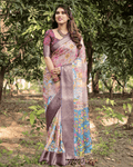 Festive Wear Jacquard Silk Saree With Zari Border Blouse