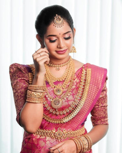 Flattering Pink Color Soft Silk Brand Saree - Ibis Fab