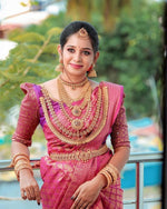 Flattering Pink Color Soft Silk Brand Saree - Ibis Fab