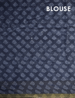 Flaunt Navy Blue Colored Cotton Linen Designer Printed Saree - Ibis Fab