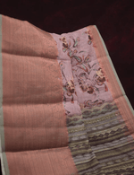 Flaunt Pink Colored Cotton Linen Designer Printed Saree - Ibis Fab