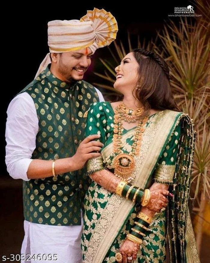 Green Banarasi Silk Saree