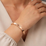 Elegant Rose Gold Crystal Studded Bangle Bracelet for Women