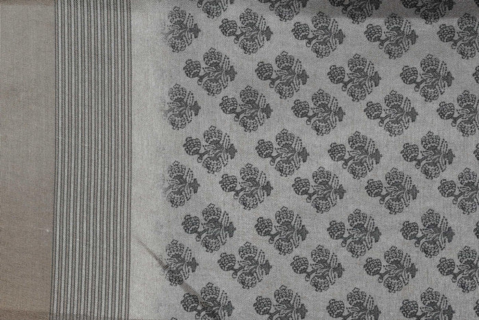 Impressive Golden Colored Cotton Linen Designer Printed Saree