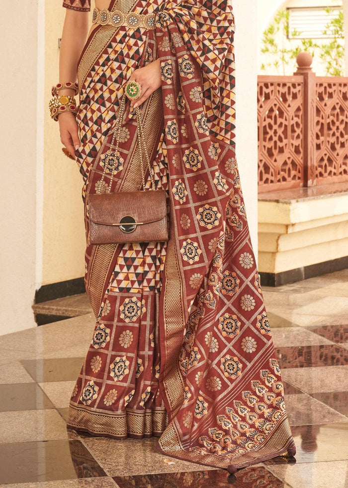 Innovative Multi Colored Printed Pure Soft Silk Saree