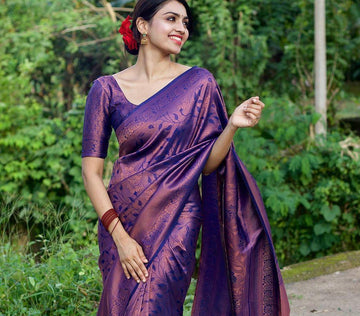 Jacquard Silk Sarees Dark Wine Colour, Wedding wear