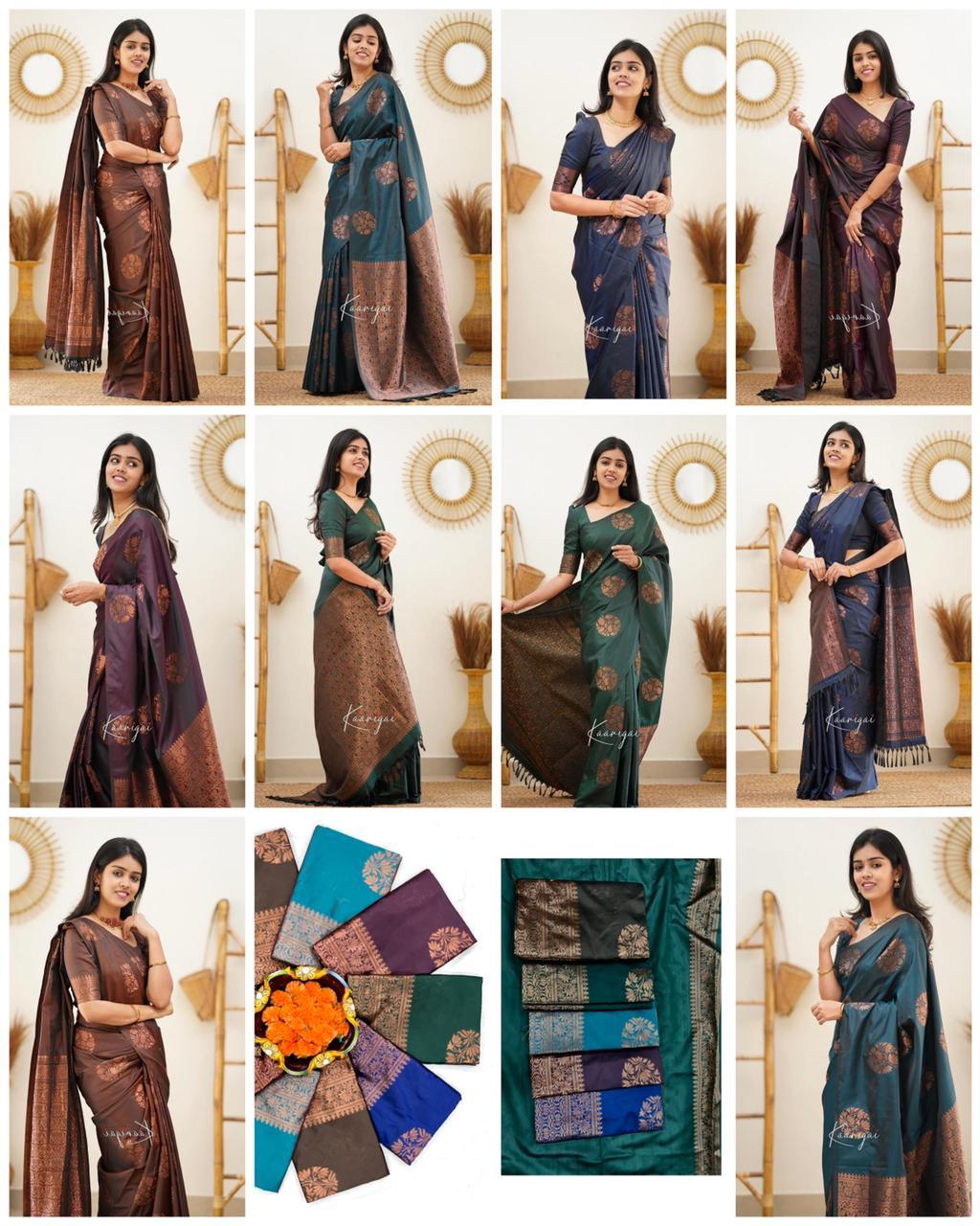 Jacquard Silk Sarees Green Colour, casual wear - Ibis Fab