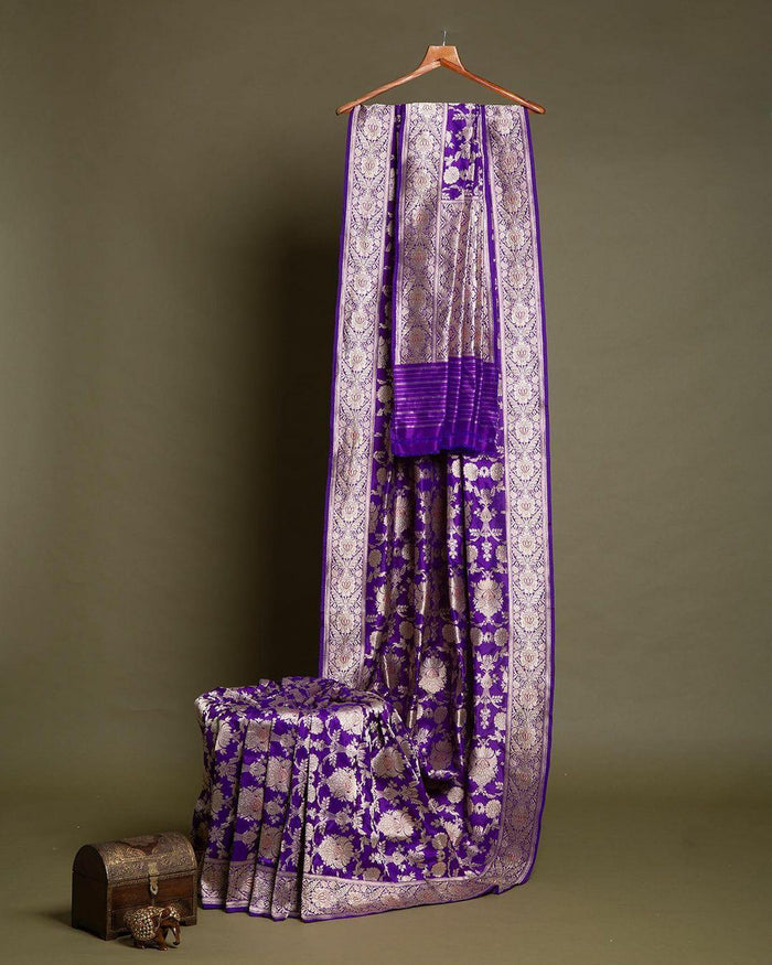 Kanjivaram Silk Saree With Heavy Quality Purple