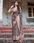 Majesty Brown Colored Jacquard Silk Saree