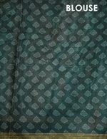 Majesty Sea Green Colored Cotton Linen Designer Printed Saree - Ibis Fab