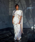 Off White Color Digital Printed Pure Linen Saree - Ibis Fab