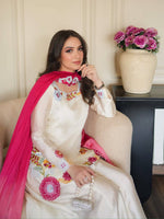 Ivory Embroidered Roman Glass Kurta Palazzo Set