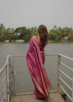 Pink Banarasi Soft Silk Saree With Zari Weaving Work - Ibis Fab