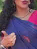 Dark Blue Jacquard Saree