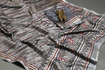 Prominent Multi Colored Cotton Linen Designer Printed Saree - Ibis Fab