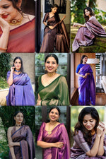 Pure jacquard Silk Sarees Black Colour, Festival Wear - Ibis Fab