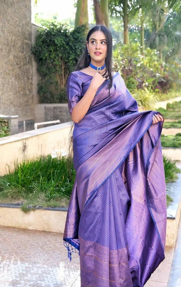 Pure jacquard Silk Sarees Blue Colour, Festival Wear