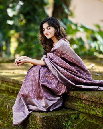 Pure jacquard Silk Sarees Dark Wine Colour, Festival Wear