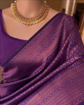 Pure jacquard Silk Sarees Purple Colour, Wedding Wear
