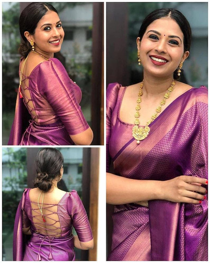 Pure jacquard Silk Sarees Wine Colour, Festival Wear