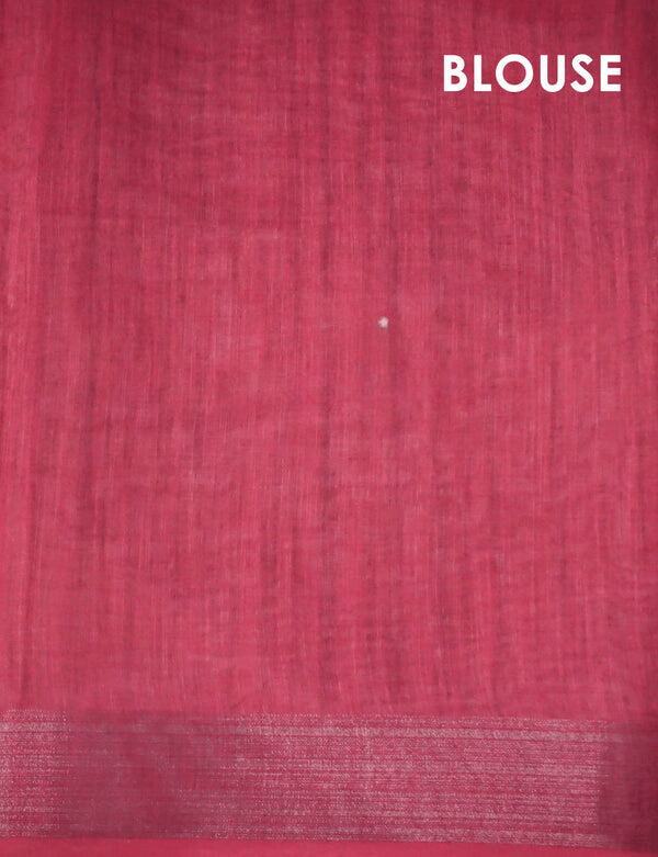Refreshing Green Colored Cotton Linen Designer Printed Saree