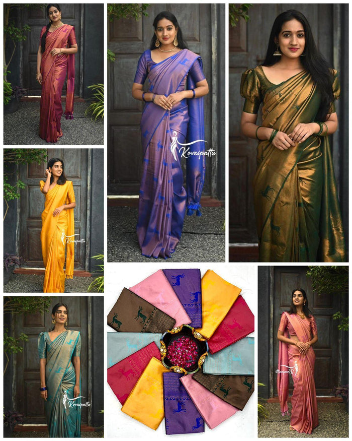 Shaadi Functions Wear Yellow Silk Jacquard Saree & beautiful Blouse