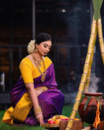 Striped Saree with Contrast Border - Ibis Fab