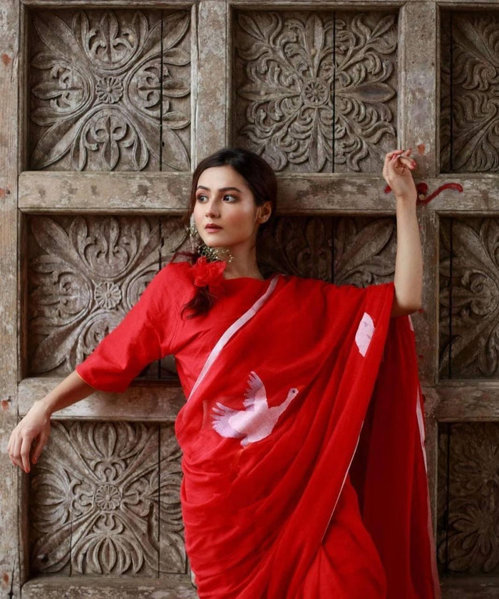 Stylish Designer Linen Saree For Women's & Girl's