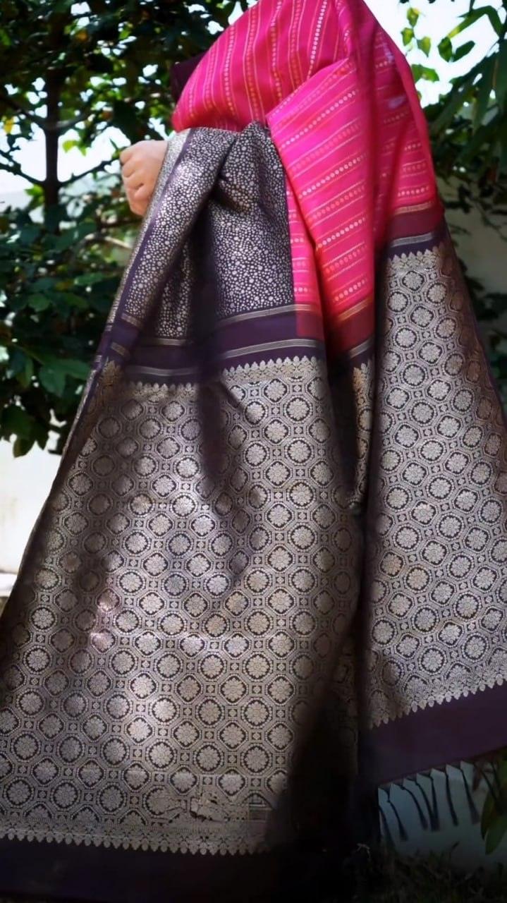 Stylish indian ethnic party wear banarasi saree - Ibis Fab