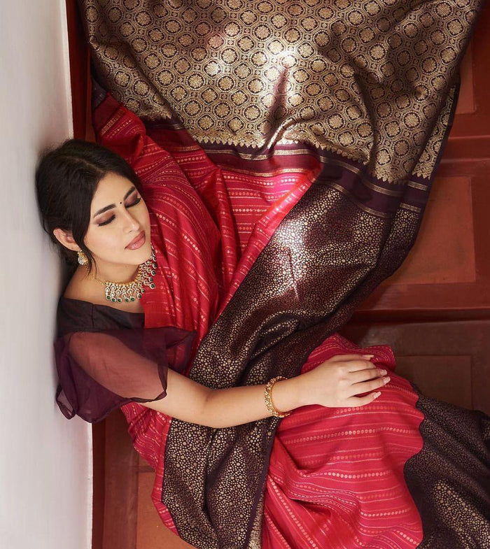 Stylish indian ethnic party wear banarasi saree