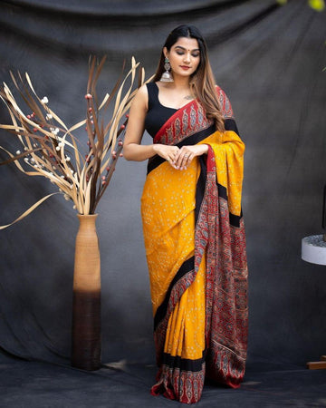 Stylish Soft Maslin Print Saree