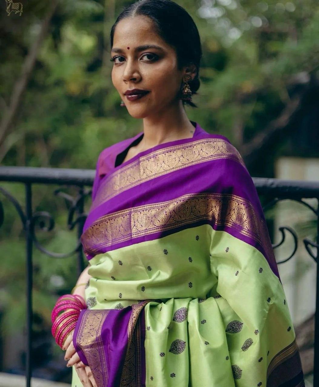 Tempting Pista Soft Silk Saree - Ibis Fab