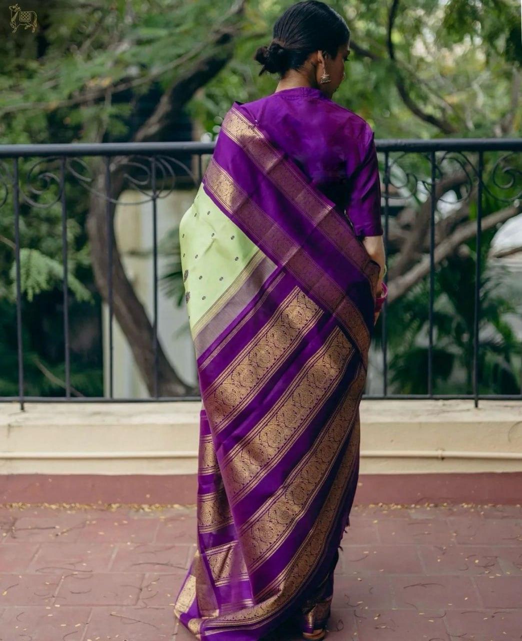 Tempting Pista Soft Silk Saree - Ibis Fab