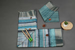 Unique Sky Blue Colored Cotton Linen Designer Printed Saree - Ibis Fab