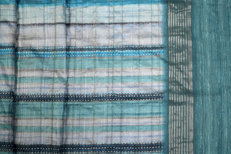 Unique Sky Blue Colored Cotton Linen Designer Printed Saree - Ibis Fab