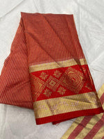 White And Red Color Digital Printed Saree With Blouse - Ibis Fab